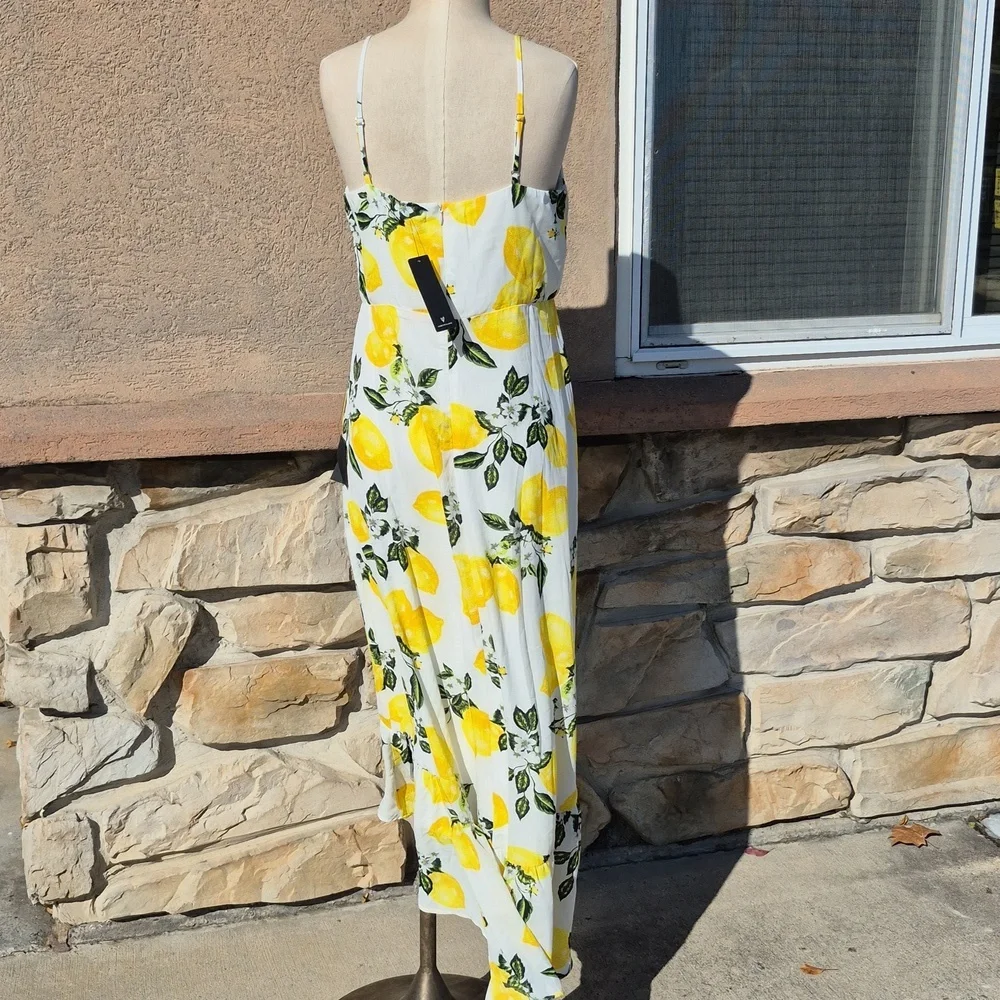 Lulu's Asymmetrical Dress with Lemon Print Size Large NWT - Picture 4 of 6